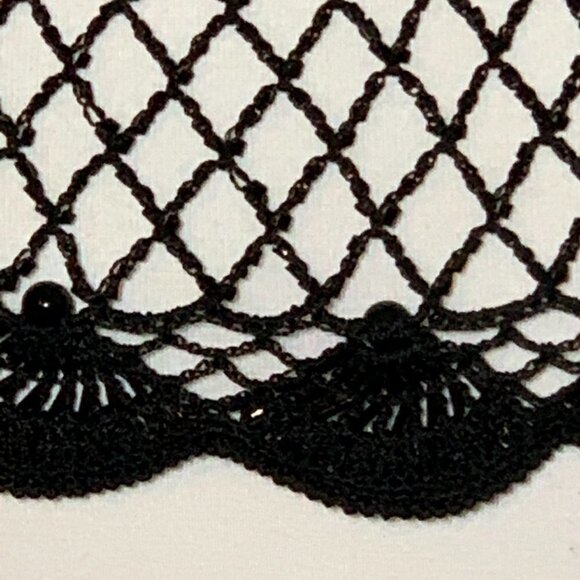 Handmade Vntg Crocheted Beaded Fishnet Tank Sz 8 - Picture 8 of 9